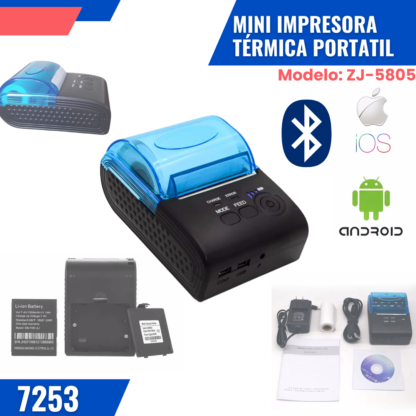 Impresora térmica Portatil Mini Bluetooth [7253]