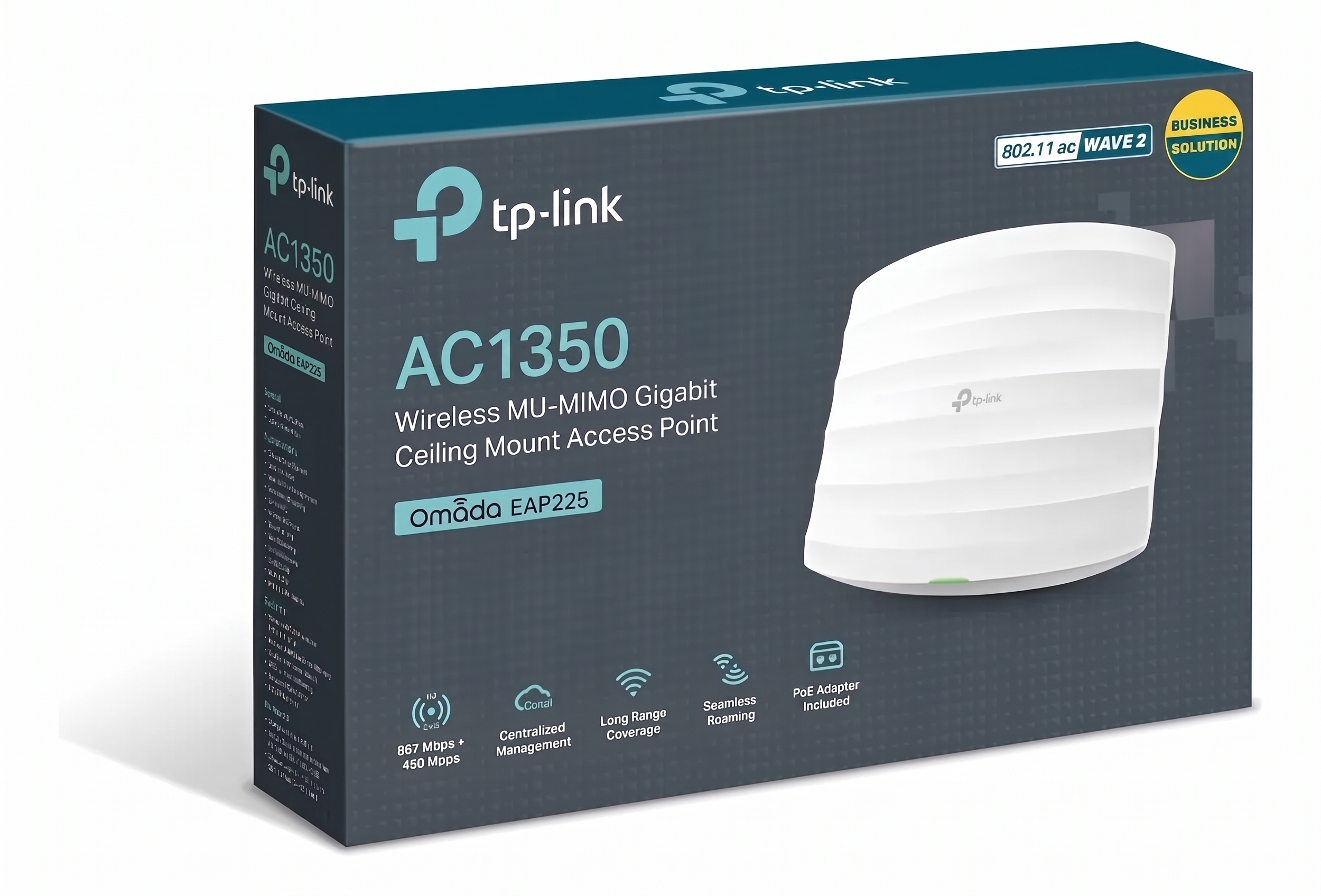 TP-Link Omada EAP225 AC1350 – Punto de Acceso Inalámbrico de Techo